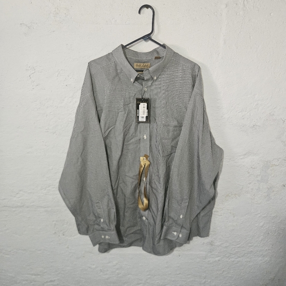 Nwt Roundtree And Yorke Gold Label Mens 3xb LS Button Down Shirt Gray Plaid Big - Picture 1 of 11